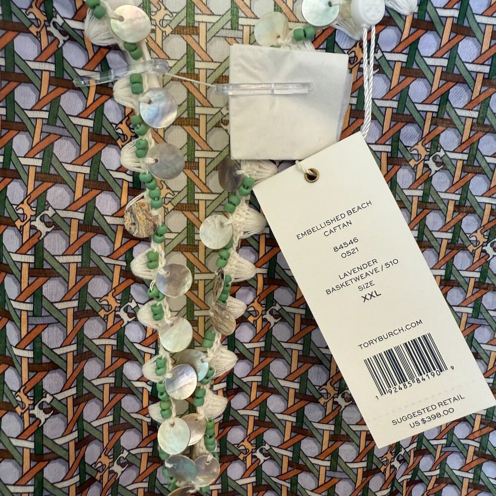 NWT: Tory Burch Embellished Beach Caftan Size XXL - Picture 6 of 7